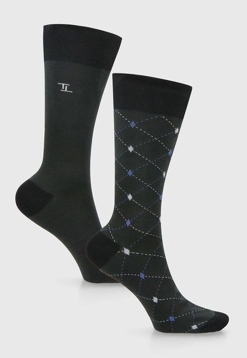 Bi Pack Calcetines Hombre Algodón Fantasía Marengo