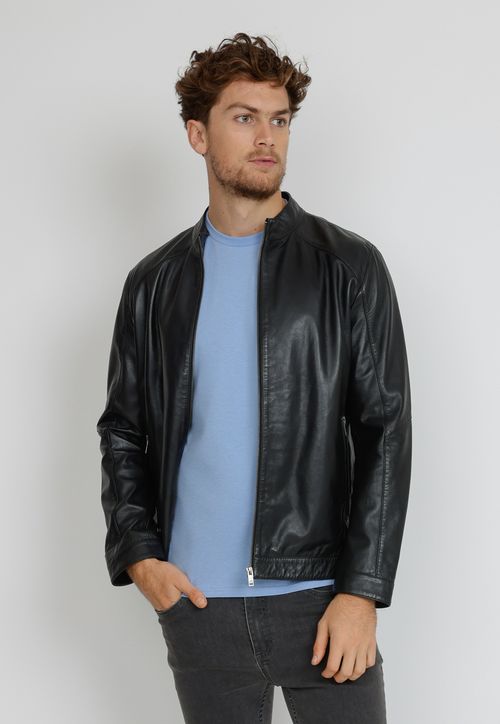Chaqueta hombre Slim Fit Amancio Cuero Negro