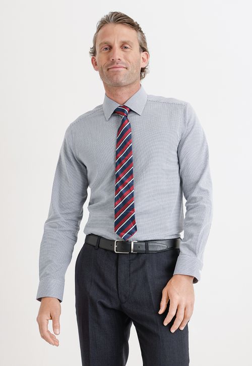 Camisa formal hombre microdiseño azul marino