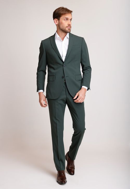 Traje Formal Hombre Lana Fantasía Slim Vercelli Verde