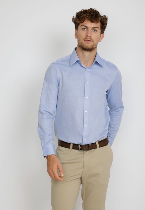 Camisa Formal Hombre Regular fit Executive  Algodón Azul