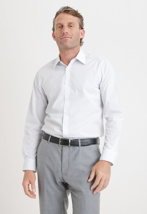 Camisa formal hombre executive microdiseño blanco