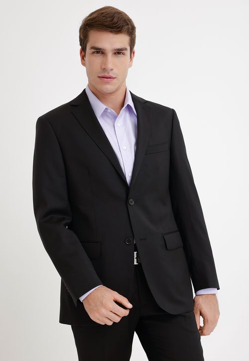 Chaqueta Formal Hombre Lana S100'S Liso Slim Mix&Color Negro