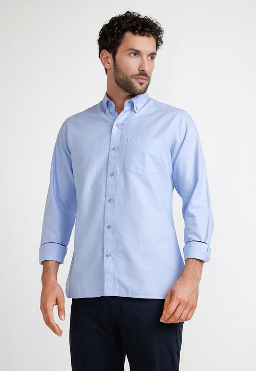 Camisa Oxford Hombre Blake Celeste