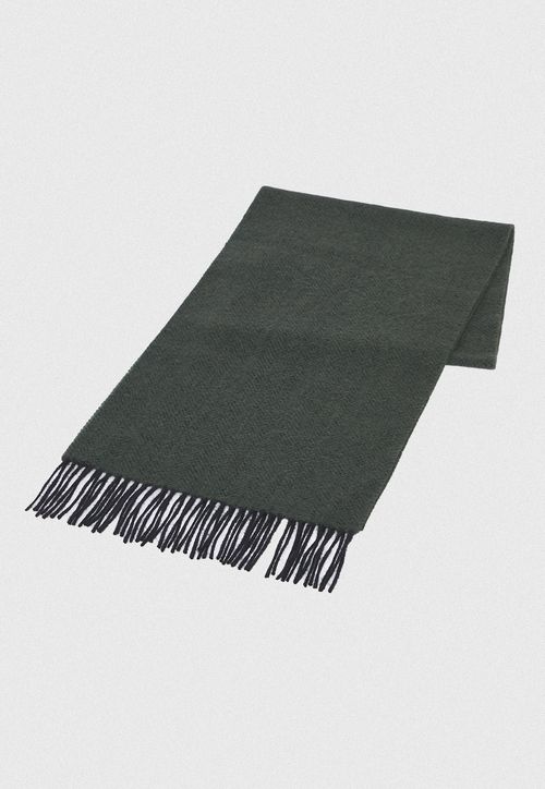 Bufanda Hombre Lana Merino Verde Oscuro