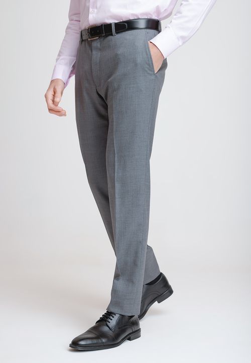 Pantalón Formal Hombre Lana S100'S Liso Slim Perfect Suit Gris
