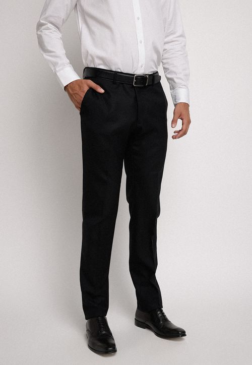 Pantalón Formal Hombre Slim Fit trad s100 Lana Negro