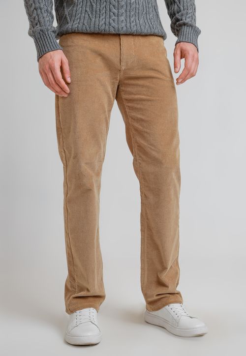 Pantalón cinco bolsillos de cotelé Tabaco