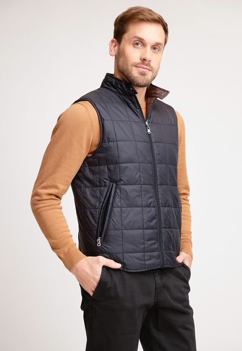 Parka Hombre Reversible Sin Mangas Slim Titania Negro Café