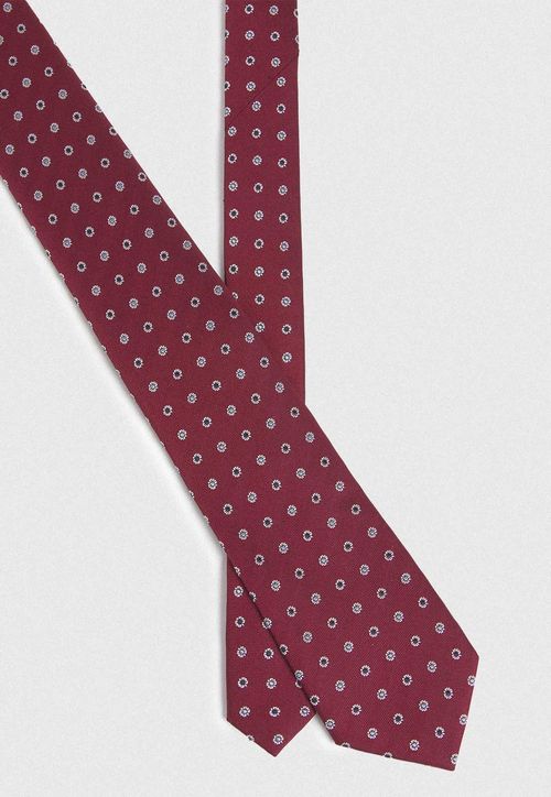 Corbata Formal Hombre Mezcla Seda Algodón Diseño Travel Rojo