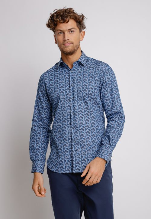Camisa  hombre Slim Fit Europe Algodón Índigo