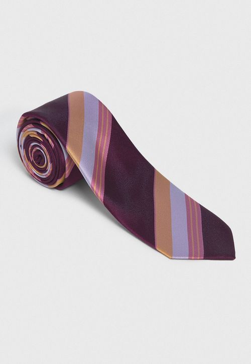 Corbata Formal Hombre Seda Rayas Executive Morado