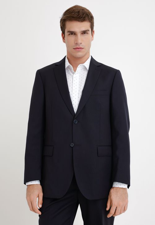 Chaqueta Formal Hombre Lana S100'S Liso Regular Mix&Color Azul