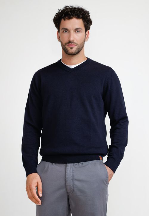Sweater Hombre Cuello V Parrot Azul Marino