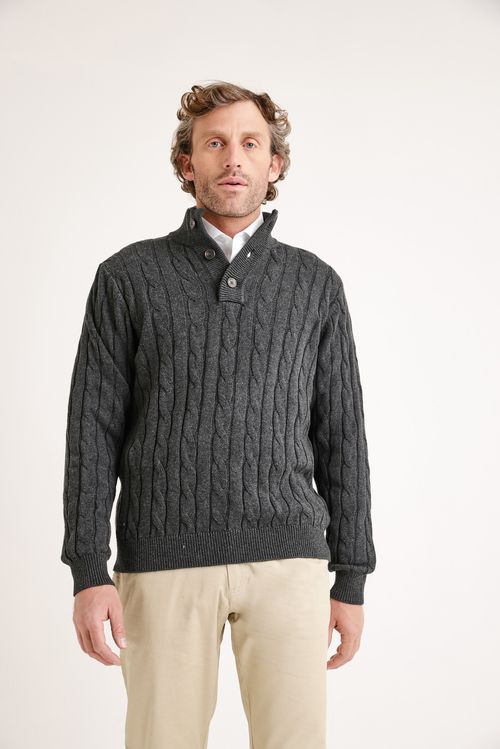 Sweater hombre Pier trenzado marengo