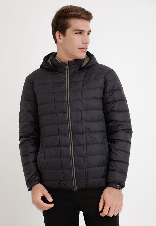 Parka hombre acolchada pluma negro