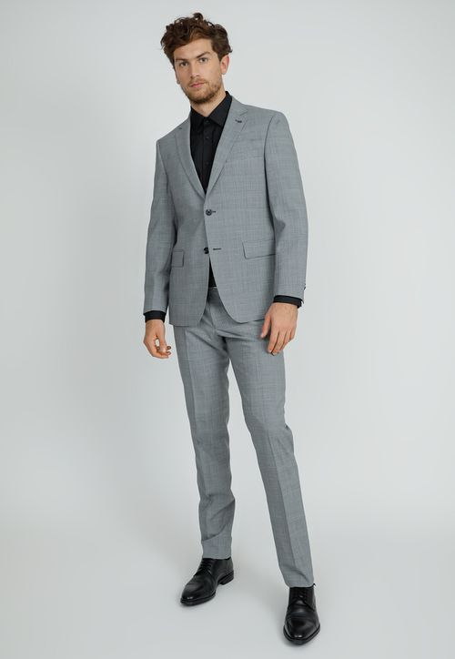 Traje Formal Hombre Slim Fit Business Lana Gris Coolmax (Tela Respirable)