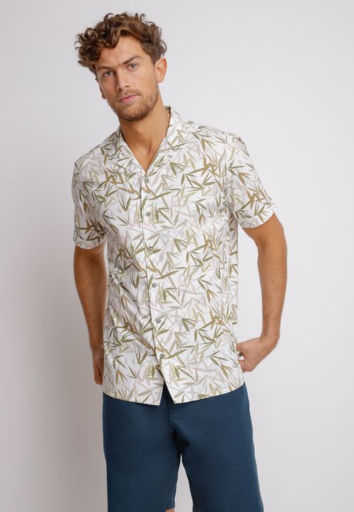 Camisa Manga Corta hombre Relaxed fit Buck Algodón Verde