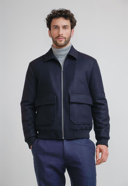 Chaqueta Bomber Hombre Tanaka Azul Marino