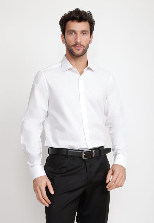 Camisa Hombre Formal Dobby Classic B Blanco