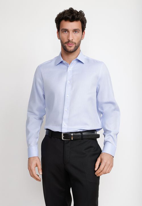Camisa Hombre Formal Twill Classic Celeste