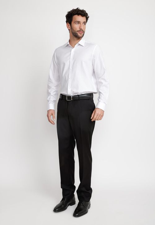 Camisa Hombre Formal Doble Puño Dobby Classic Blanco