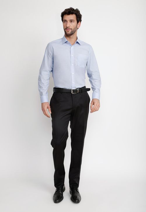 Camisa Hombre Formal Popelina Classic Celeste