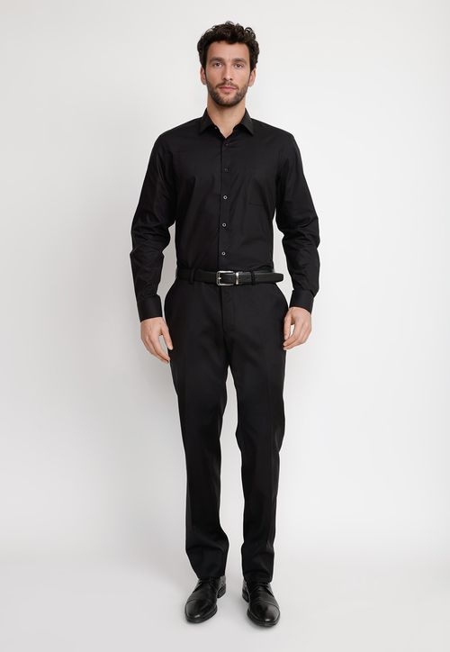 Camisa Hombre Formal Popelina Classic Negro