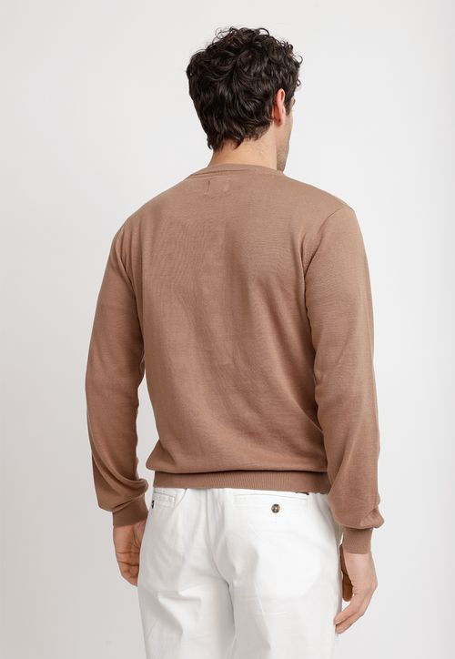 Sweater Cuello C Algodón Phelps Café