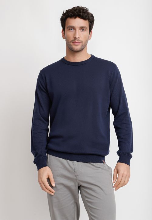 Sweater Cuello C Algodón Phelps Azul Marino