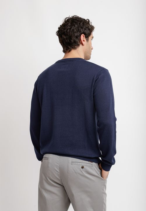Sweater Cuello C Algodón Phelps Azul Marino