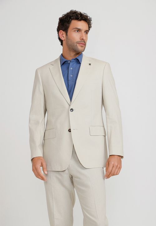 Chaqueta Hombre Lino Cesar Crudo
