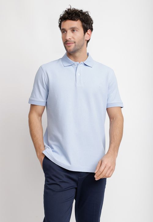 Polera Polo Pique Algodón Marini Celeste