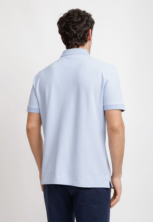 Polera Polo Pique Algodón Marini Celeste