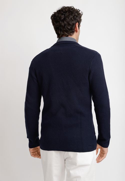 Cardigan 3 Botones Algodón Paulo Azul Marino