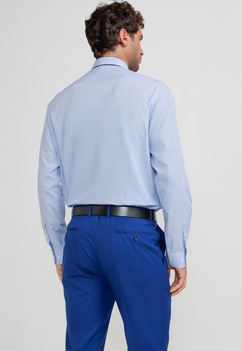 Camisa Hombre Formal Algodón Classic Celeste