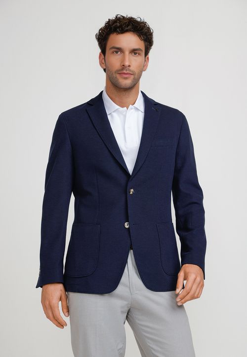 Chaqueta Hombre Tejida Basic Azul Marino