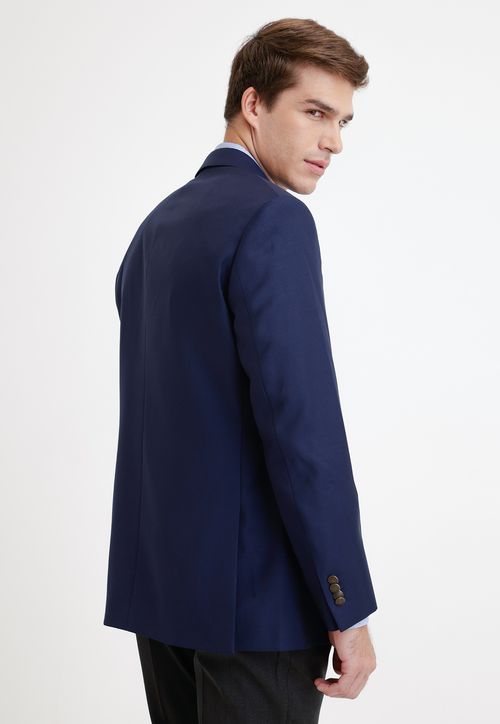 Chaqueta Formal Hombre Lana S100'S Liso Slim Mix&Color Azul