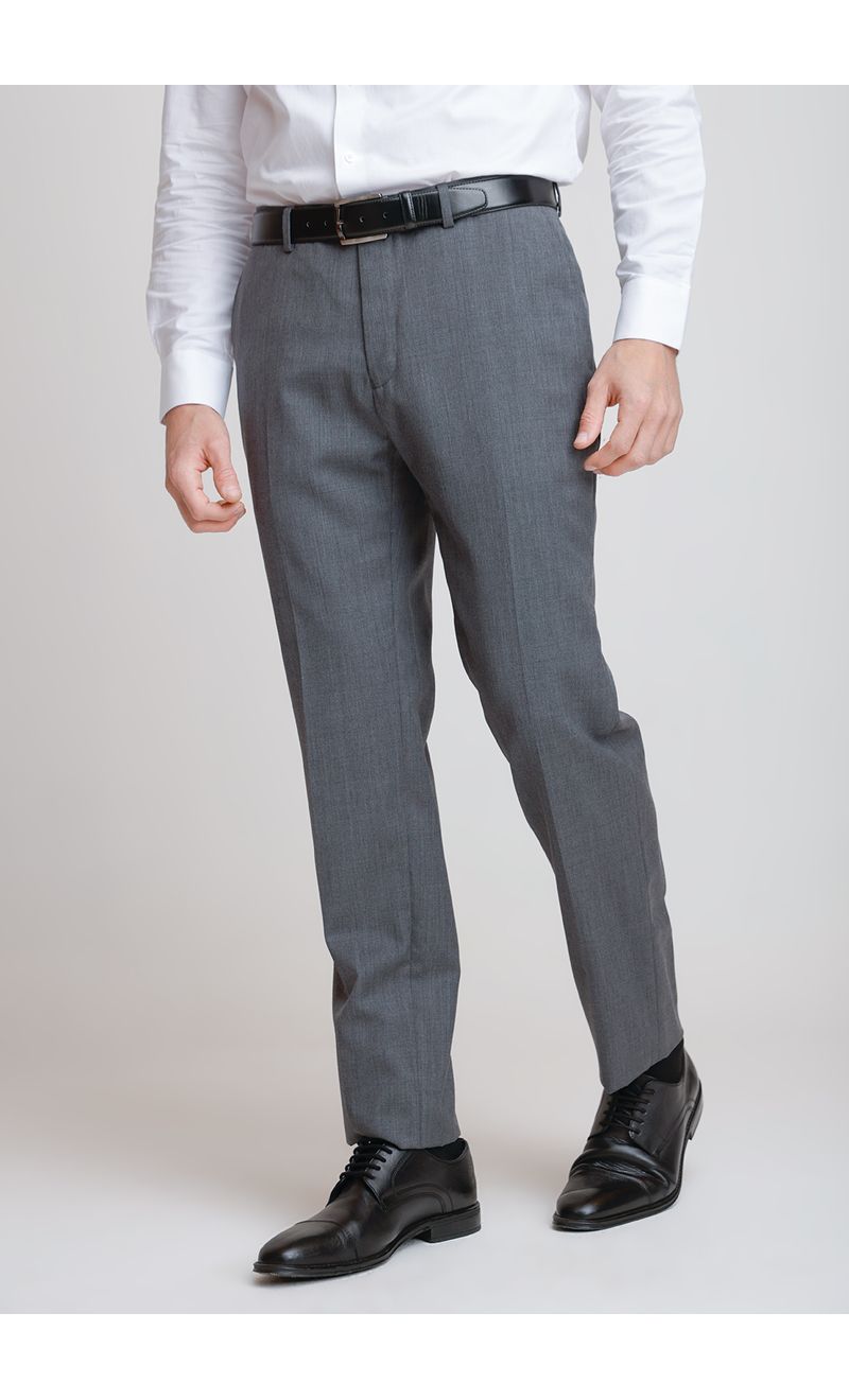 Pantalón Slim Fit Mix Color B Lana Gris Trial Trial