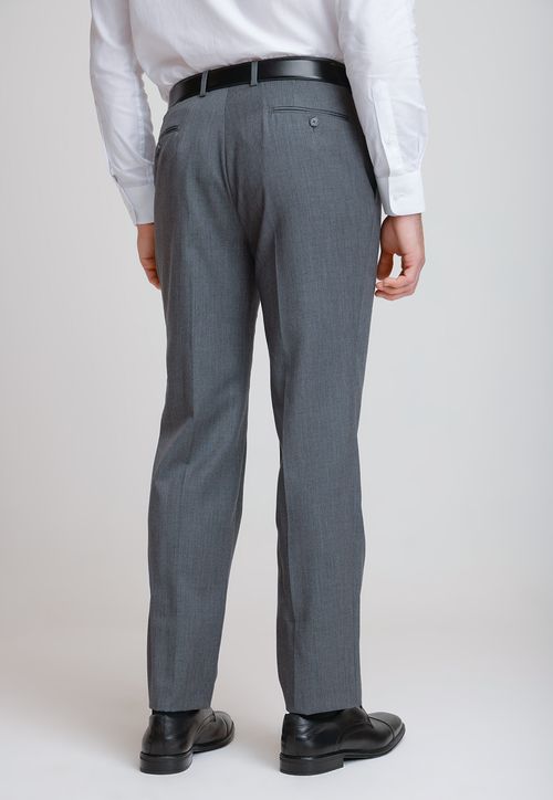Pantalón Formal Hombre Lana S100'S Liso Slim Mix&Color Marengo