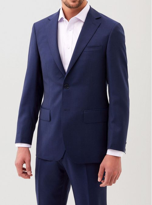 Chaqueta Formal Hombre Lana S100'S Liso Slim Mix&Color Azul