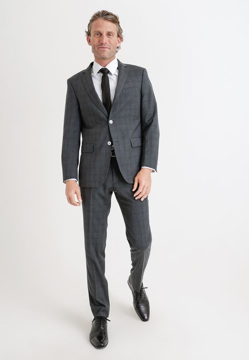 Traje Formal Hombre Lana S140'S Fantasía Slim Luxury Gris