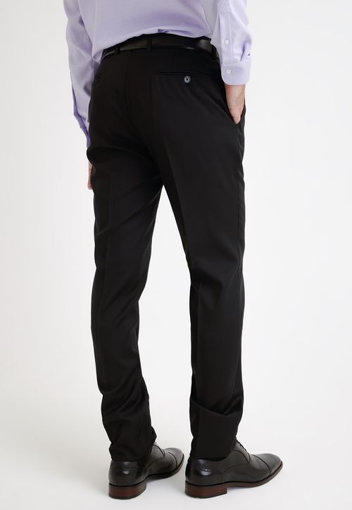 Pantalón Formal Hombre Lana S100'S Liso Slim Mix&Color Negro