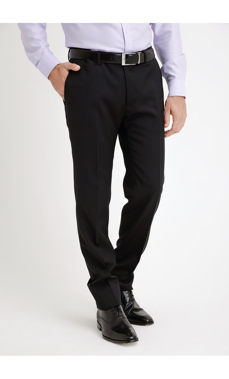 Pantalón Slim Fit Mix Colorb Lana negro Trial Trial
