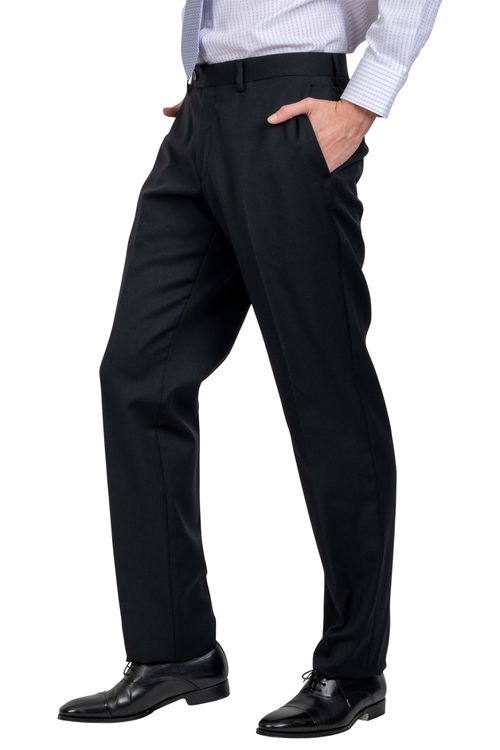 Pantalón Formal Hombre Lana S100'S Liso Slim Mix&Color Negro