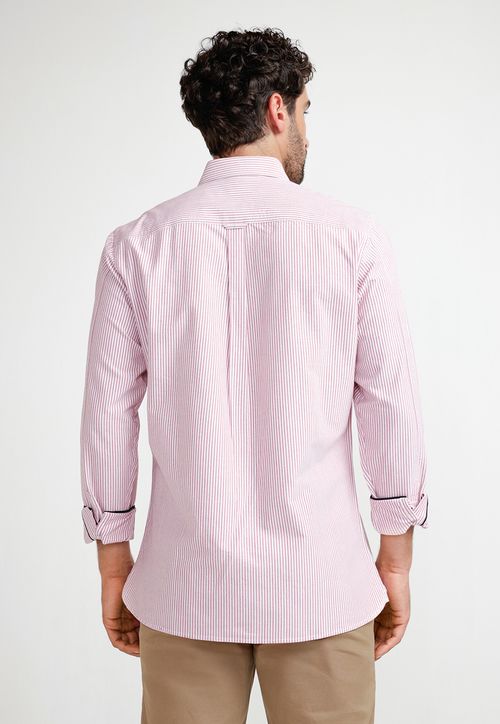 Camisa Rayas Hombre Beta Rojo