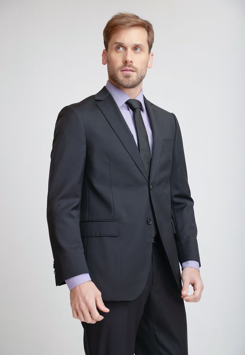 Chaqueta Formal Hombre Lana S100'S Liso Regular Mix&Color Negro