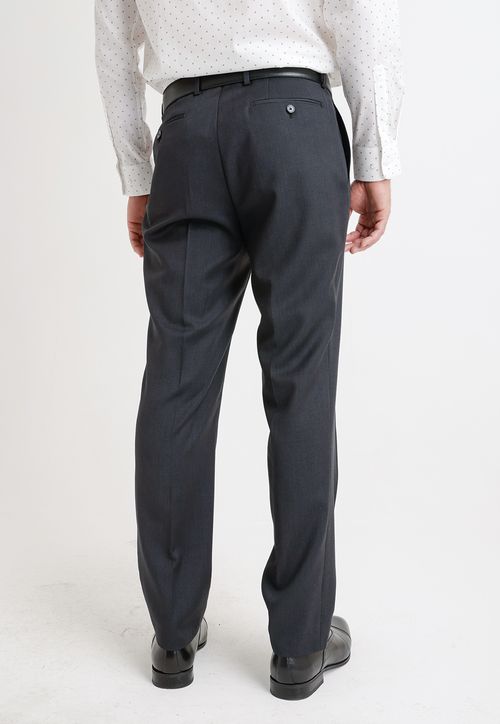 Pantalón Formal Hombre Lana S100'S Liso Regular Mix&Color Marengo