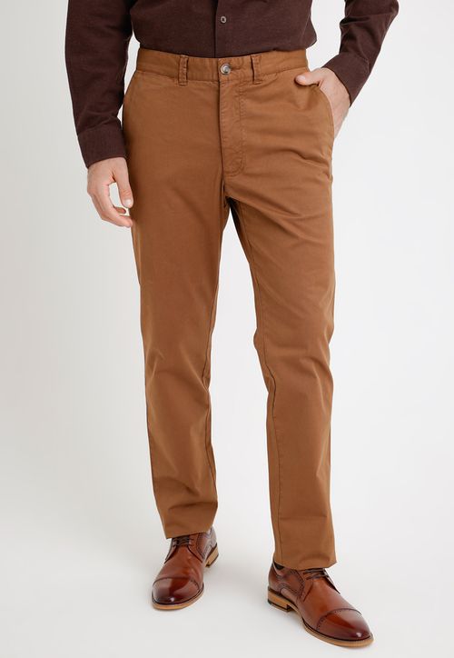 Pantalón Hombre Algodón Liso Slim Vinci Tabaco