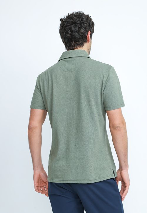 Polera Polo Lino Algodón Morrís Verde